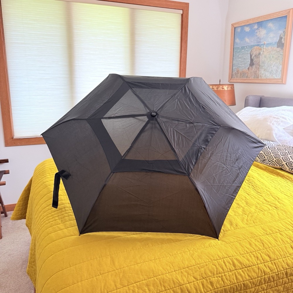ShedRain WindJammer Umbrella Black Windproof Auto Open/Close Compact NWOT